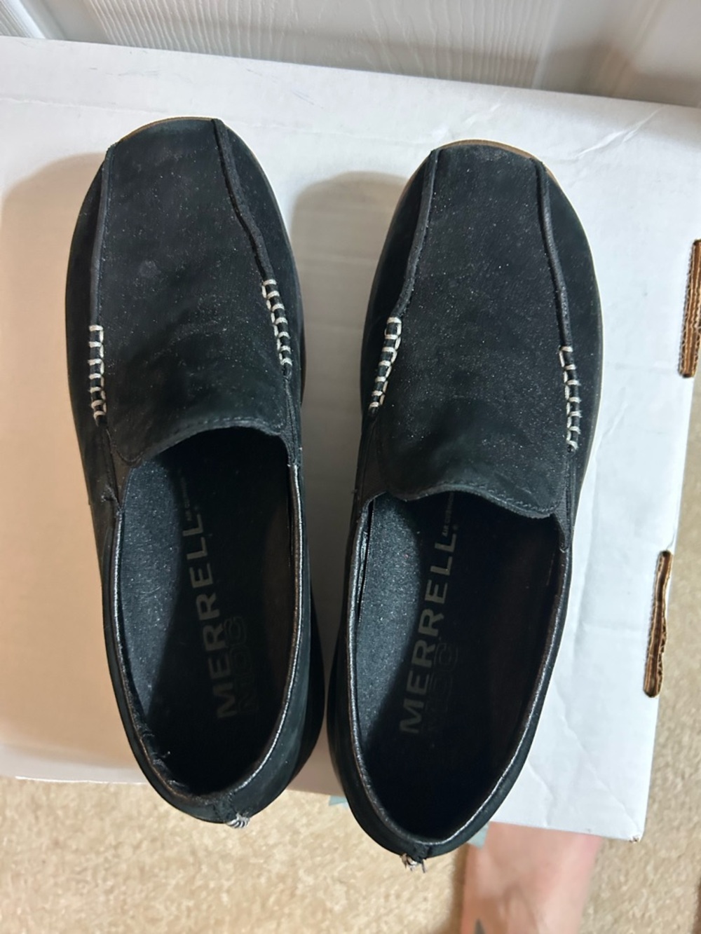 Merrell Black Slip-On Casual Loafers for Men